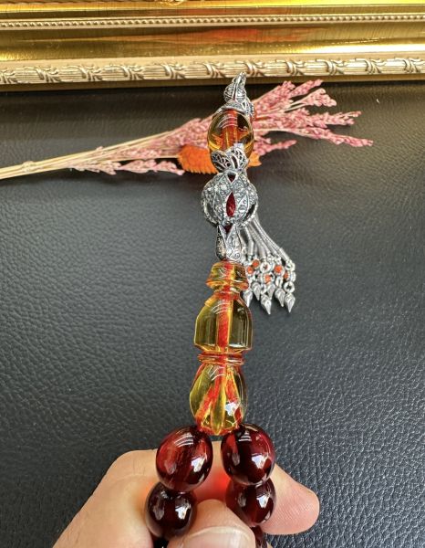 Yumurta Model Osmanlı Benzetme Ateş Kehribar Tesbih