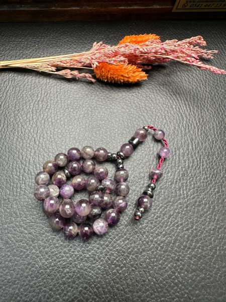 Küre Model Ametist Doğal Taş Tesbih