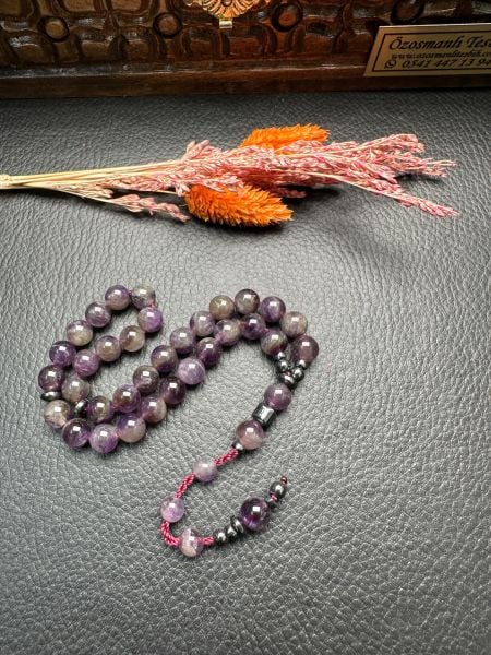 Küre Model Ametist Doğal Taş Tesbih