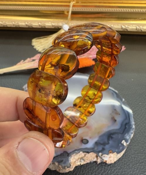 Rolex Model Kehribar Yetişkin Bileklik