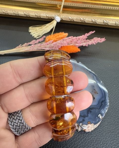 Rolex Model Kehribar Yetişkin Bileklik