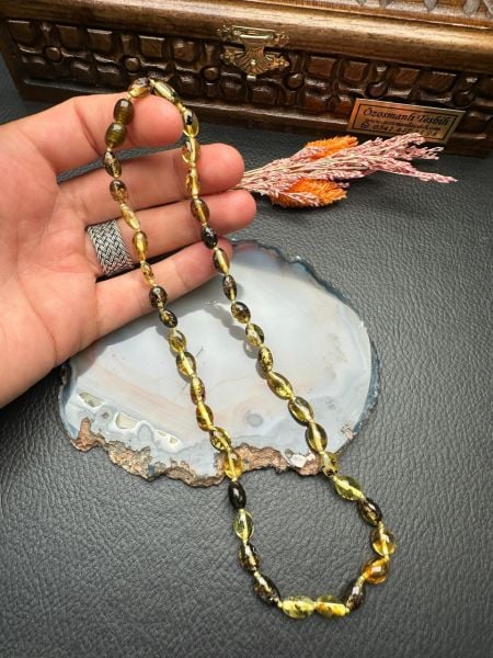 Damla Kehribar Yetişkin Kolye