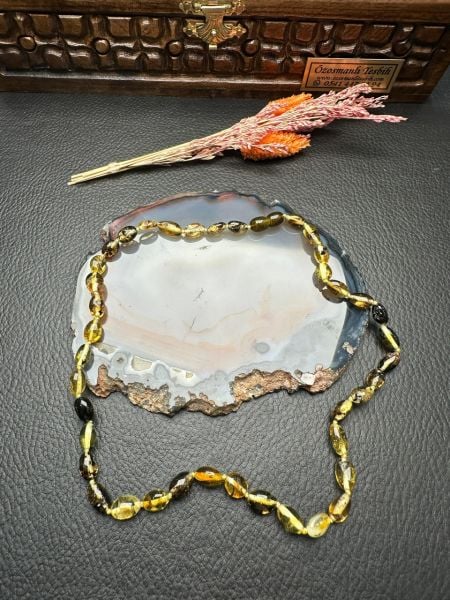 Damla Kehribar Yetişkin Kolye