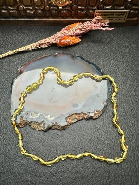 Damla Kehribar Yetişkin Kolye