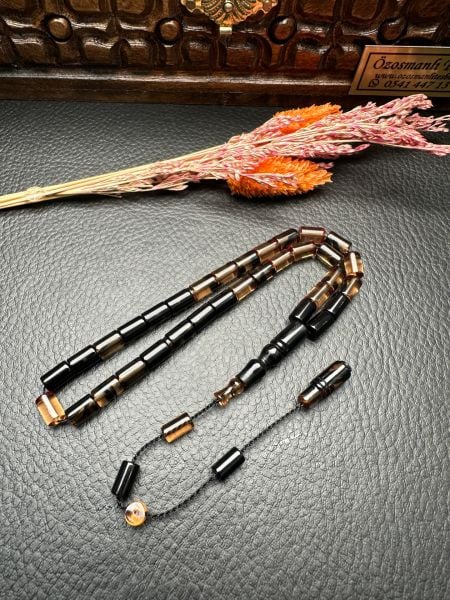 Küçük Boy Kesme  Model  Ateş Kehribar Tesbih