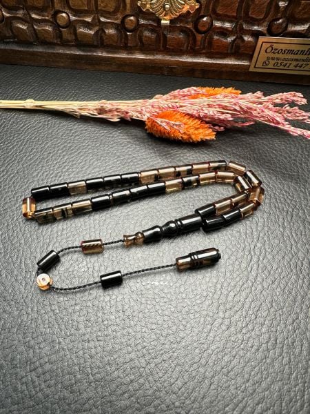 Küçük Boy Kesme  Model  Ateş Kehribar Tesbih