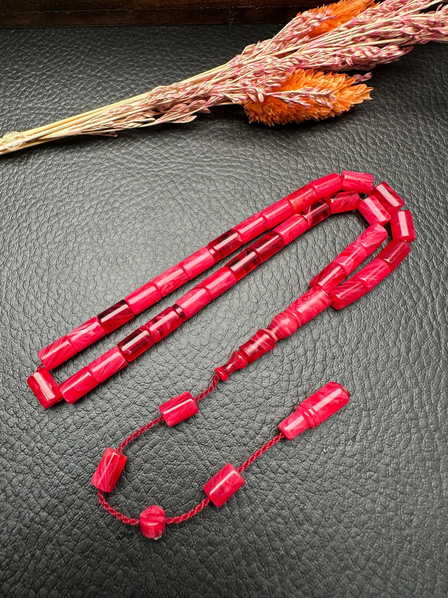 Küçük Boy Kesme  Model  Ateş Kehribar Tesbih