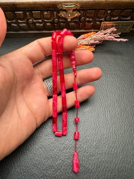 Küçük Boy Kesme  Model  Ateş Kehribar Tesbih