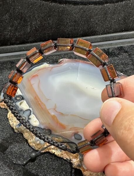 Küp Model Damla Kehribar Yetişkin Bileklik