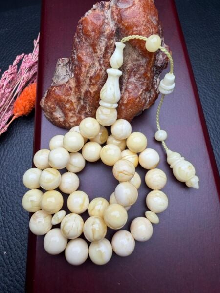 Serdar Aydın Usta İşçiliği Dizayn 37 Habbe Damla Kehribar Tesbih