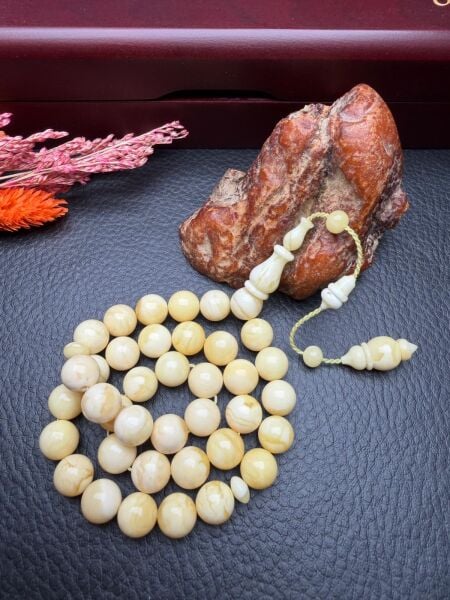 Serdar Aydın Usta İşçiliği Dizayn 37 Habbe Damla Kehribar Tesbih