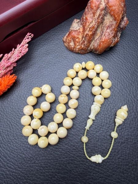 Serdar Aydın Usta İşçiliği Dizayn 37 Habbe Damla Kehribar Tesbih