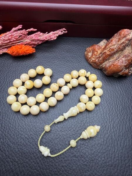 Serdar Aydın Usta İşçiliği Dizayn 37 Habbe Damla Kehribar Tesbih