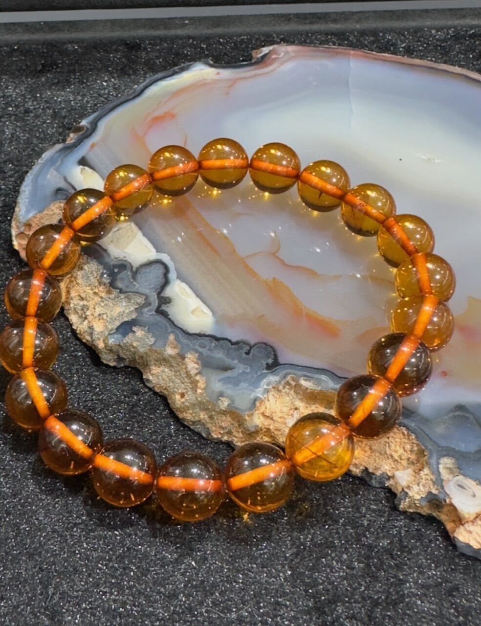 Küre Model Damla Kehribar Yetişkin Bileklik