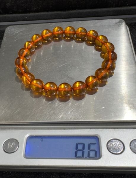 Küre Model Damla Kehribar Yetişkin Bileklik