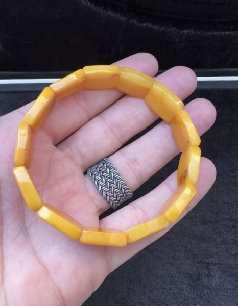 Rolex Model Damla Kehribar Yetişkin Bileklik