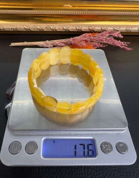 Rolex Model Damla Kehribar Yetişkin Bileklik