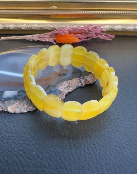 Rolex Model Damla Kehribar Yetişkin Bileklik