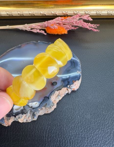 Rolex Model Damla Kehribar Yetişkin Bileklik