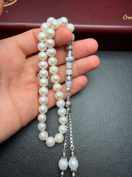 Küre Model Gümüş Nakkaş İmame Dizayn Doğal İnci Tesbih