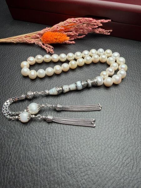 Küre Model Gümüş Nakkaş İmame Dizayn Doğal İnci Tesbih