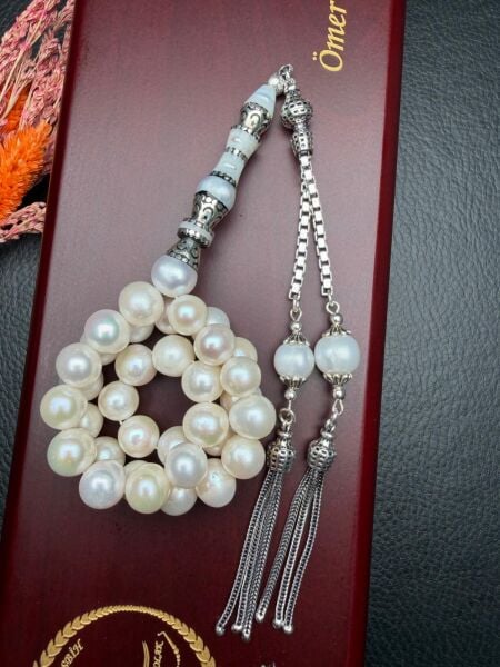 Küre Model Gümüş Nakkaş İmame Dizayn Doğal İnci Tesbih