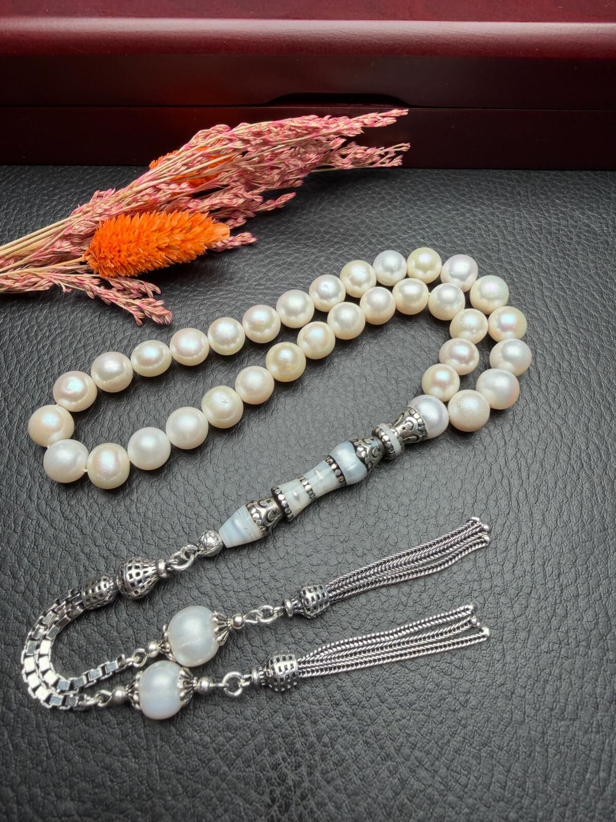 Küre Model Gümüş Nakkaş İmame Dizayn Doğal İnci Tesbih