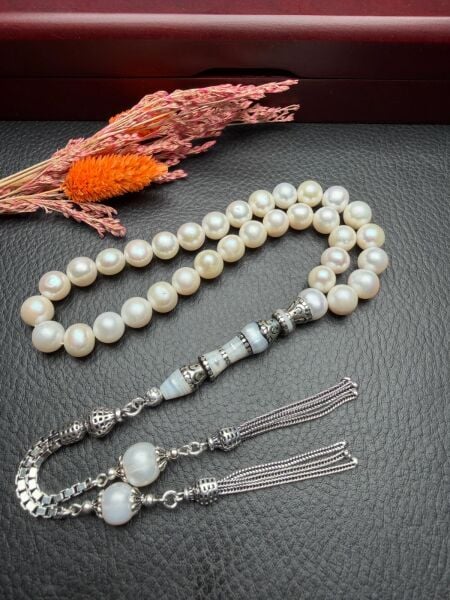 Küre Model Gümüş Nakkaş İmame Dizayn Doğal İnci Tesbih