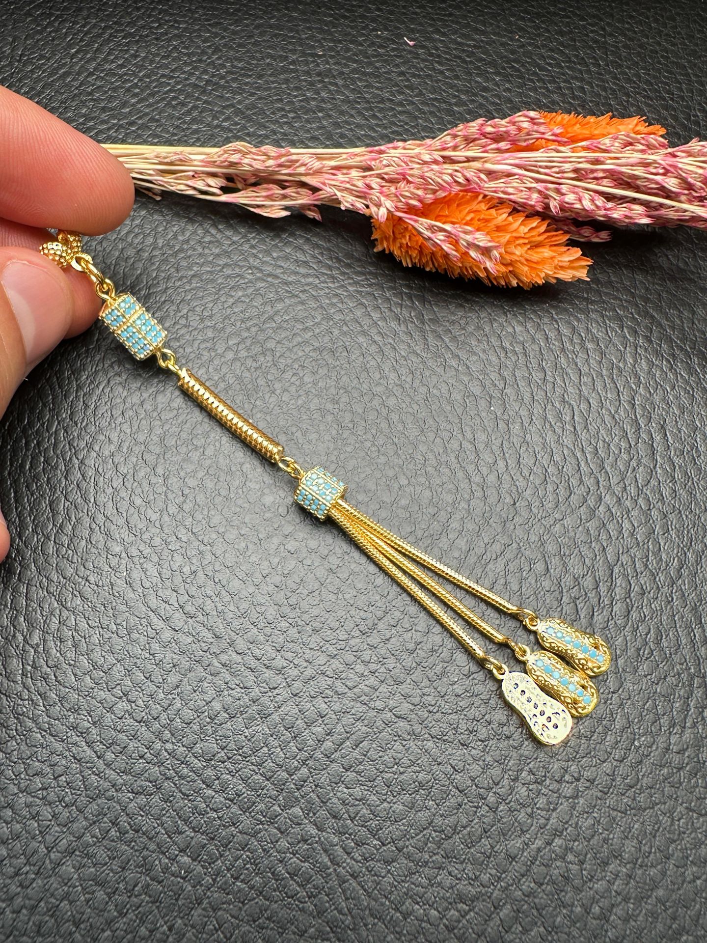 Özel Tasarım Diamond Tasarım Altın Yaldız Kaplama Gümüş Püskül