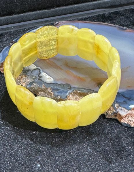 Rolex Model Damla Kehribar Yetişkin Bileklik