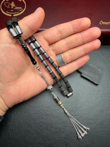 Kesme Model Gümüş İşlemeli Erzurum Oltutaşı Tesbih