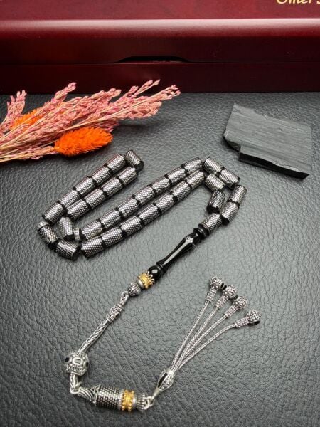 Kesme Model Gümüş İşlemeli Erzurum Oltutaşı Tesbih