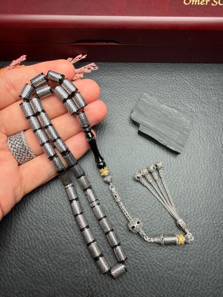 Kesme Model Gümüş İşlemeli Erzurum Oltutaşı Tesbih