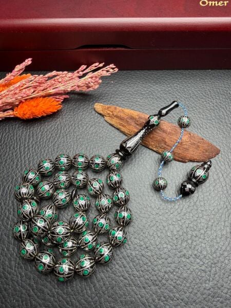 Küre Model  Gümüş İşlemeli Kuka Tesbih