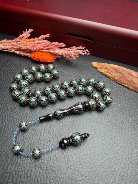 Küre Model  Gümüş İşlemeli Kuka Tesbih