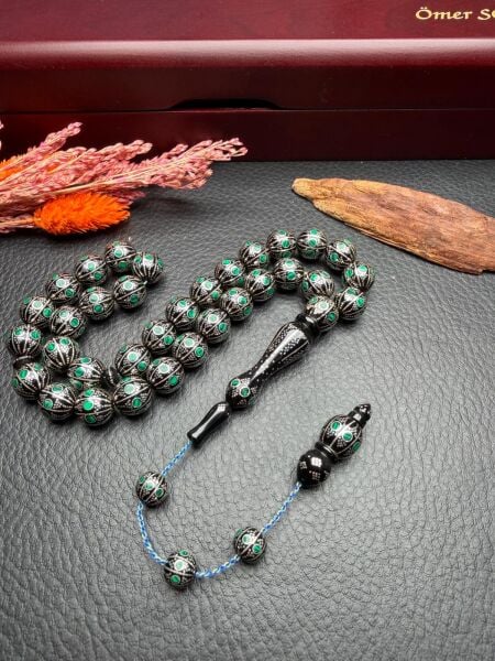 Küre Model  Gümüş İşlemeli Kuka Tesbih