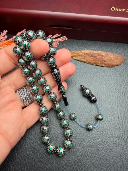 Küre Model  Gümüş İşlemeli Kuka Tesbih