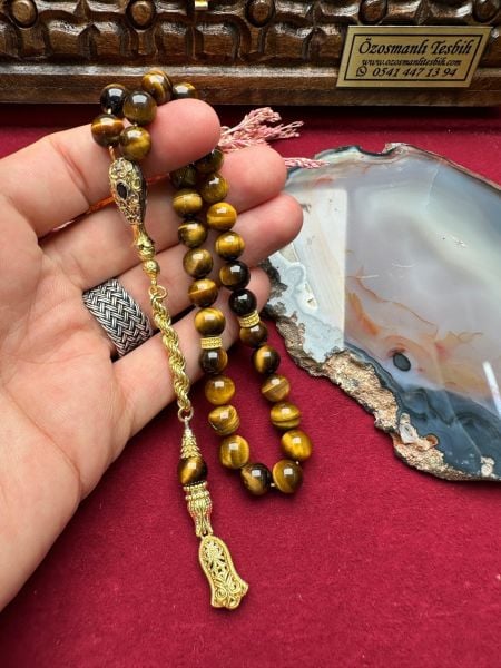 Küre Model KaplanGözü Doğal Taş Tesbih