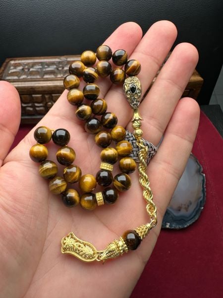 Küre Model KaplanGözü Doğal Taş Tesbih