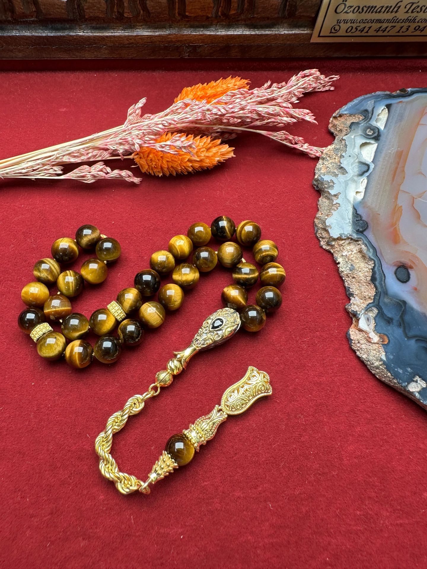 Küre Model KaplanGözü Doğal Taş Tesbih