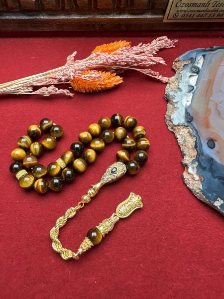 Küre Model KaplanGözü Doğal Taş Tesbih