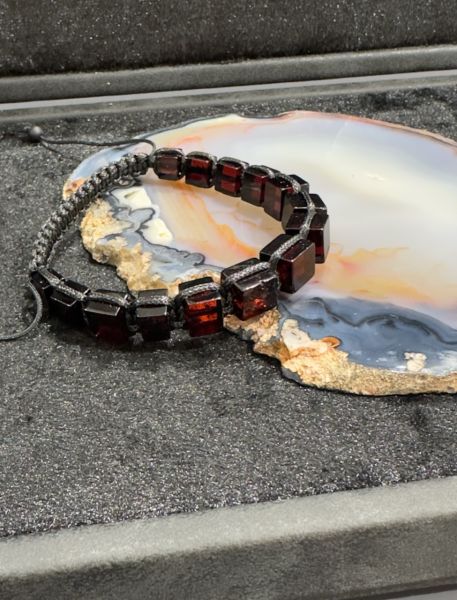 Rolex Küp Model Makrome Örgü Damla Kehribar Yetişkin Bileklik