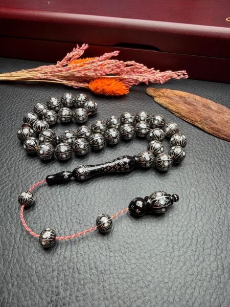 Küre Model  Gümüş İşlemeli Kuka Tesbih