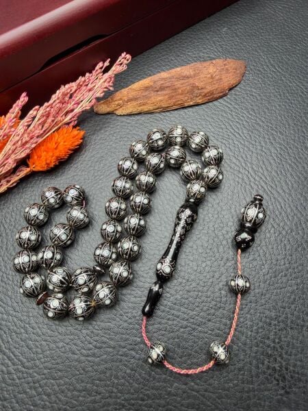 Küre Model  Gümüş İşlemeli Kuka Tesbih