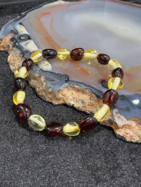 Damla Kehribar Bebek Bilekliği