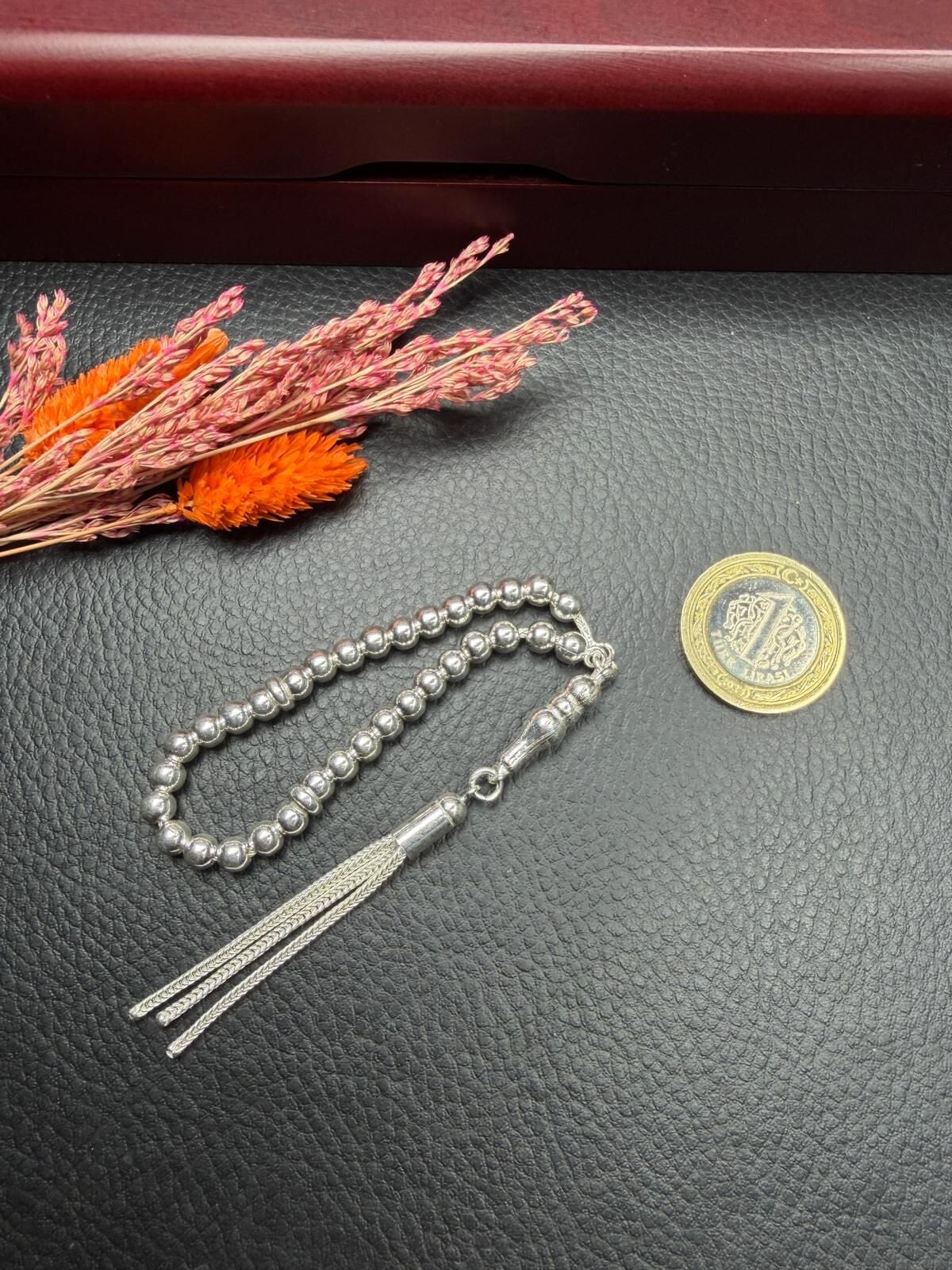 Küre Model 4 Parmak Küçük Boy Gümüş Tesbih