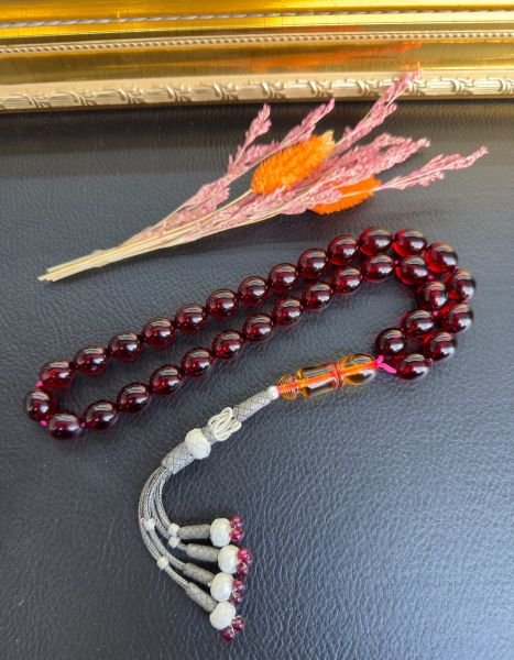 Horoz İmame Dizayn Badem Model Osmanlı Benzetme Ateş Kehribar Tesbih