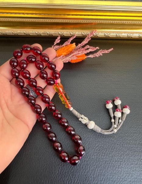 Horoz İmame Dizayn Badem Model Osmanlı Benzetme Ateş Kehribar Tesbih