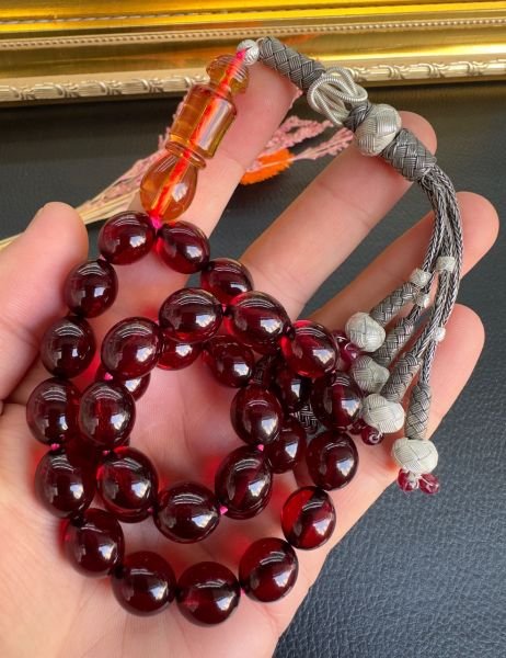 Horoz İmame Dizayn Badem Model Osmanlı Benzetme Ateş Kehribar Tesbih