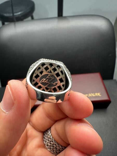 Özel Tasarım Opal Taşlı Gümüş Yüzük